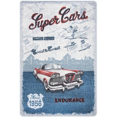 Safavieh 5 ft. - 1 in. x 7 ft. - 6 in. Daytona Power Loomed Rug Medium Rectangle - Light Grey & Blue DAY106B-5